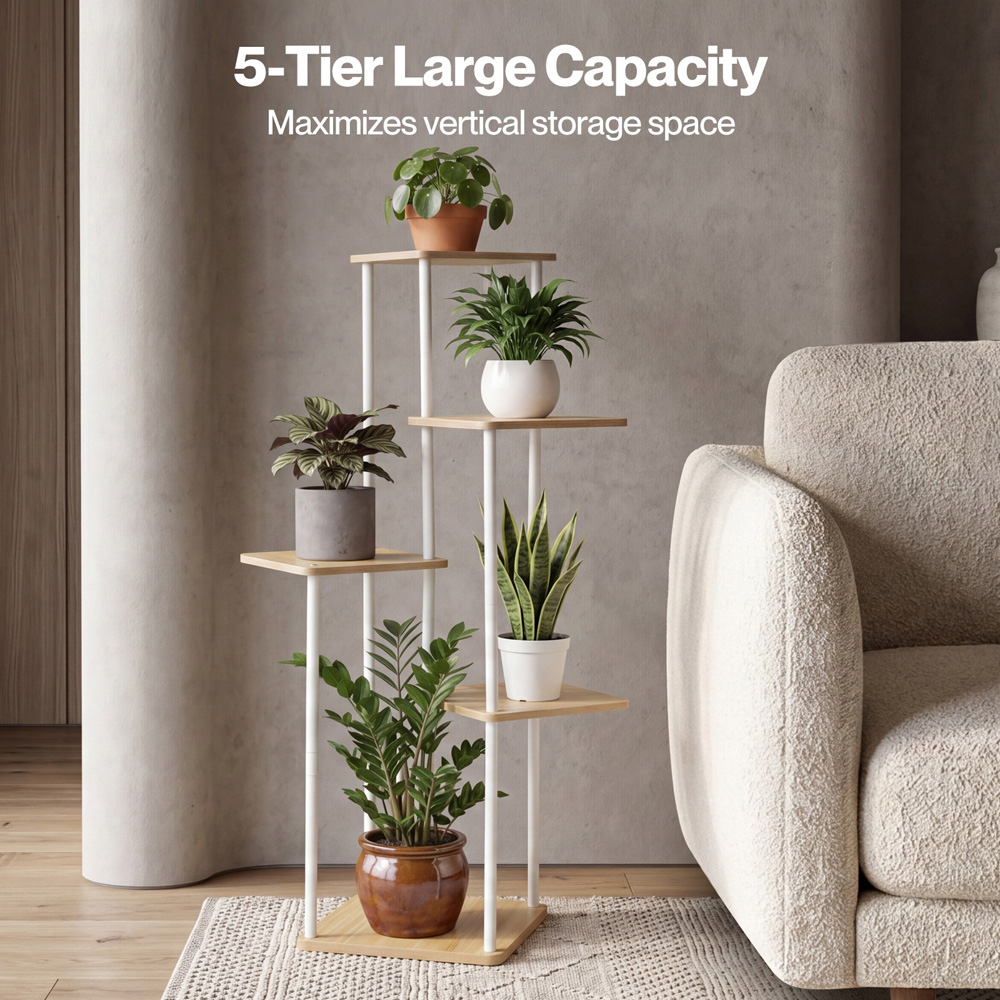 Levede 5-Tier Metal Freestanding Plant Stand Image 6