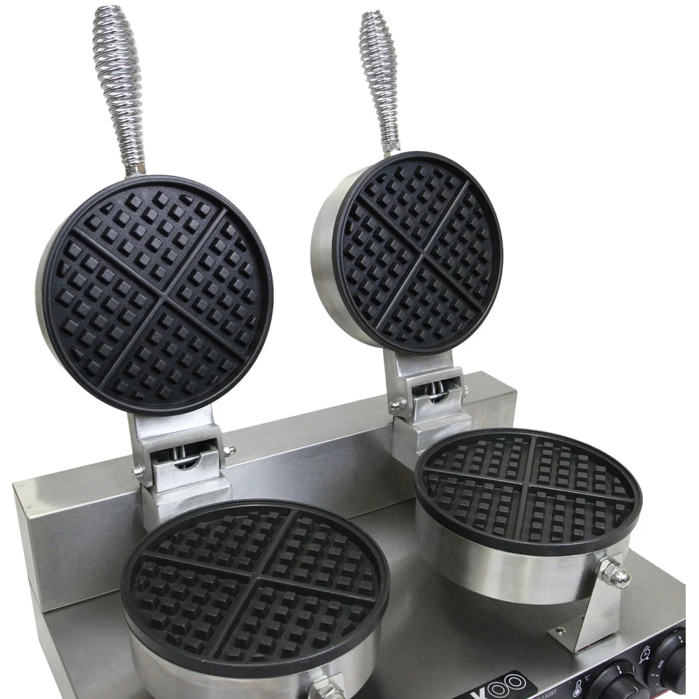 KuKoo 24318 Non-Stick Double Waffle Maker with Built-in Timer 1000W Image 3