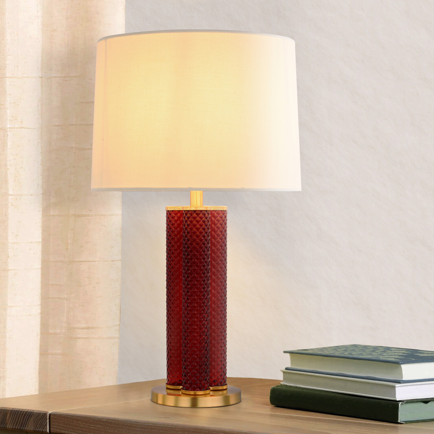 Kiara Glass Table Lamp Plum Image 2