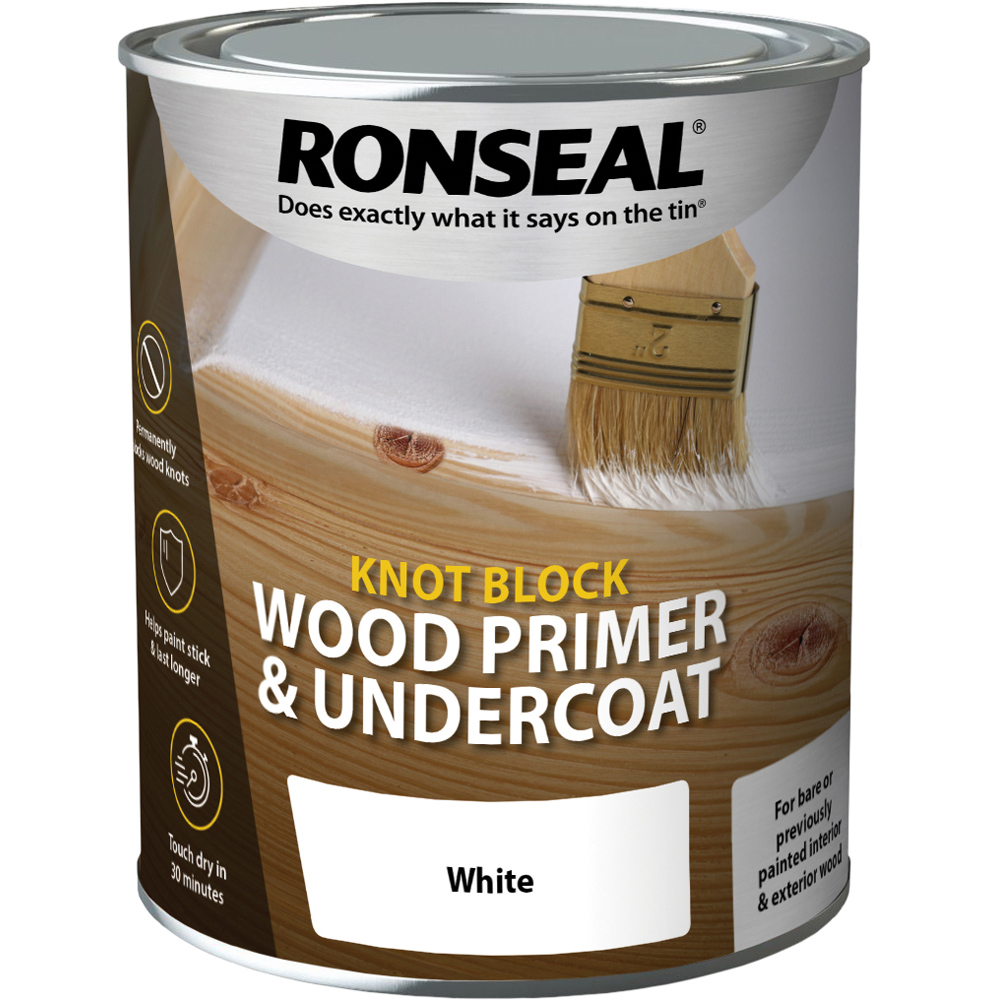 Ronseal Knot Block White Wood Primer & Undercoat 750ml Image 2