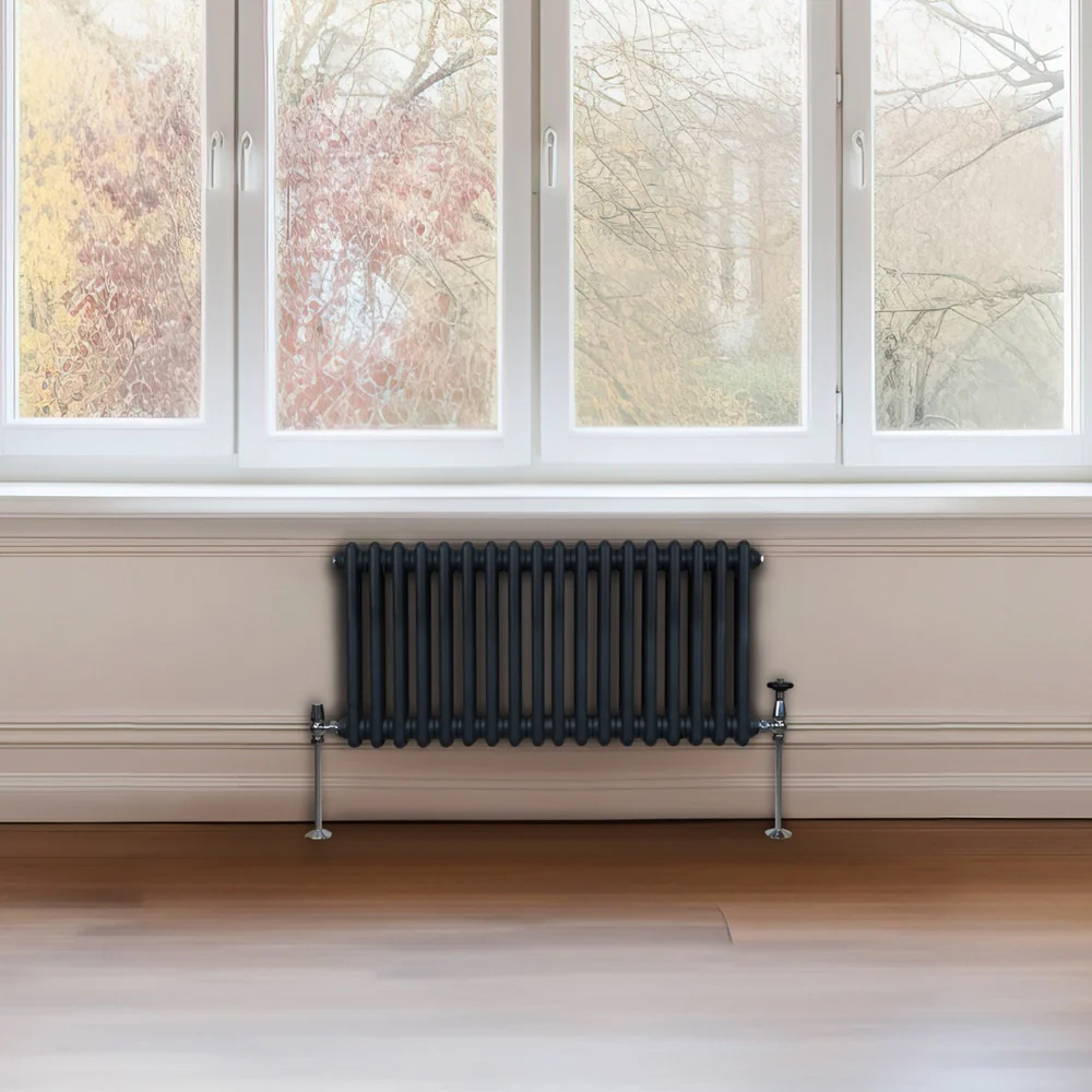 Monster Shop 1975 BTU Anthracite Grey Traditional 2 Column Radiator 300 x 832mm Image 2