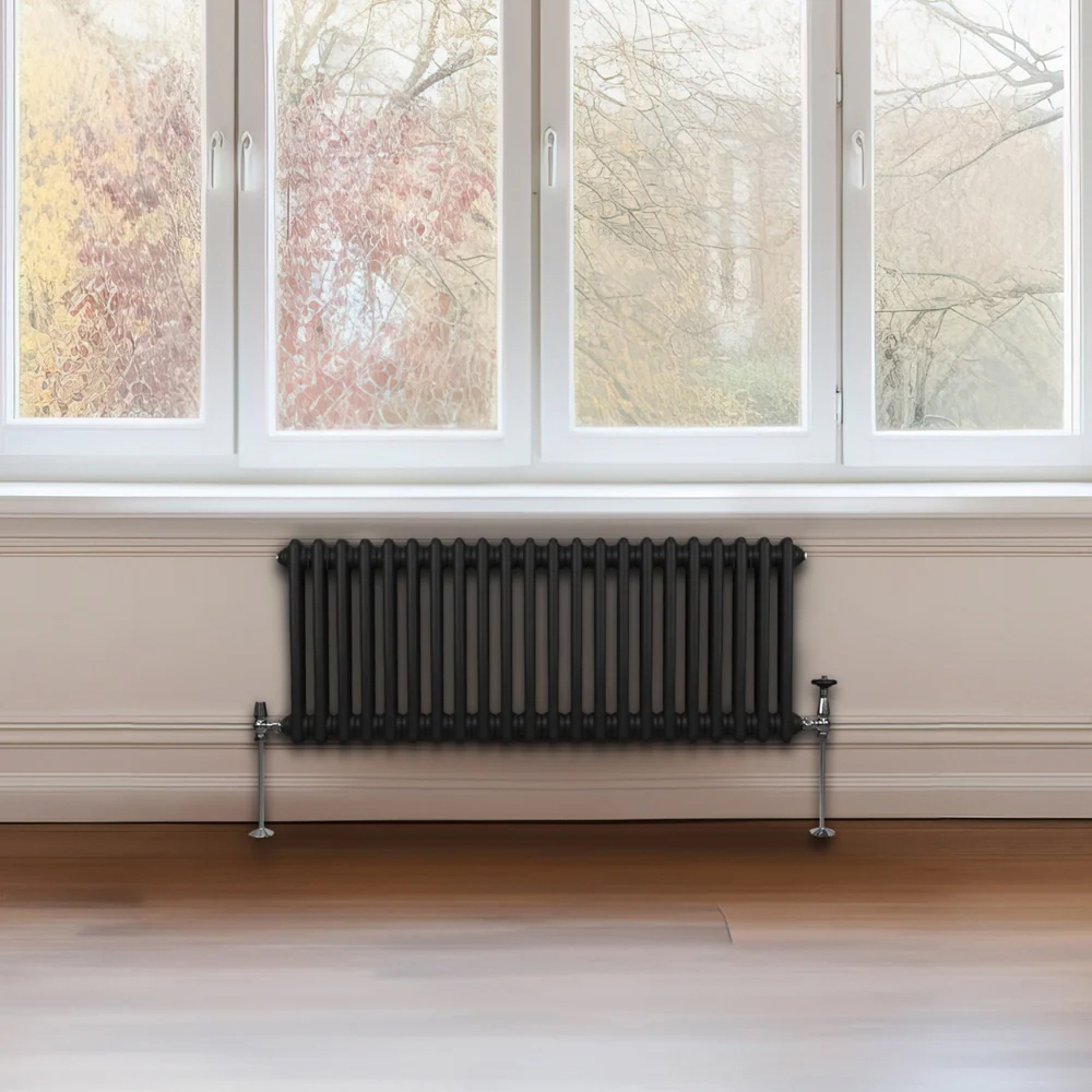 Monster Shop 2413 BTU Black Traditional 2 Column Radiator 300 x 1012mm Image 2