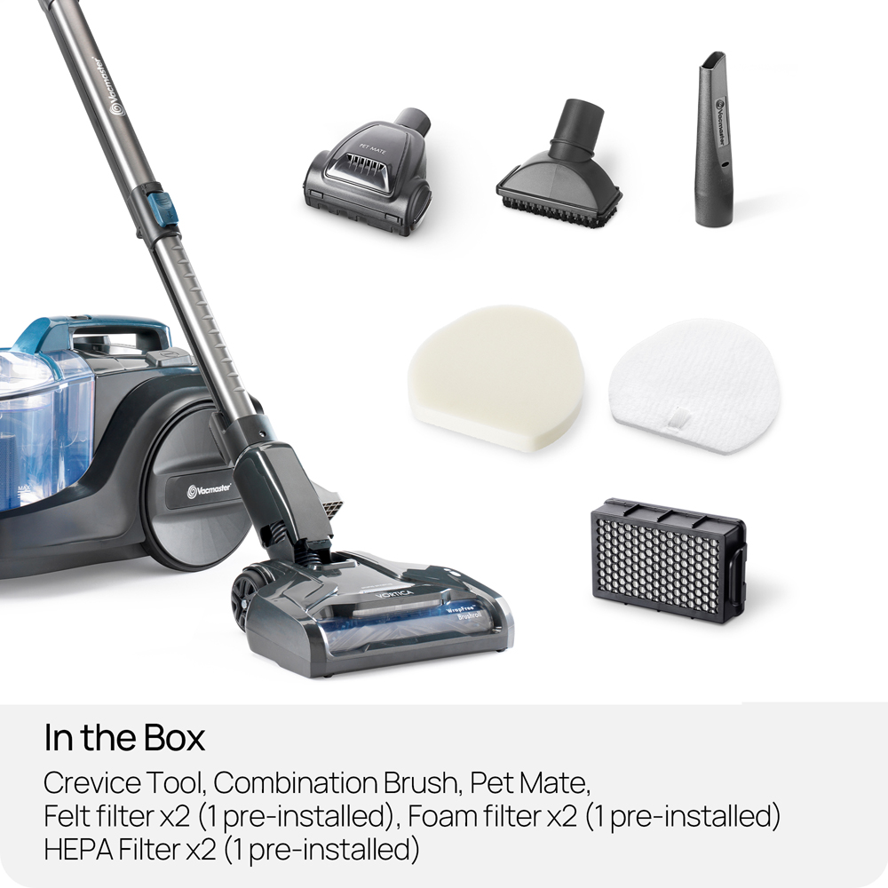 Vacmaster Vortica CC0201EHUK Bagless Cylinder Vacuum Cleaner with Powered Brush Bar 650W Image 8