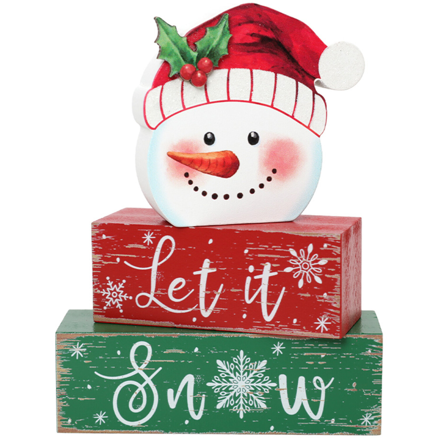Let It Snow Snowman Block Image 3