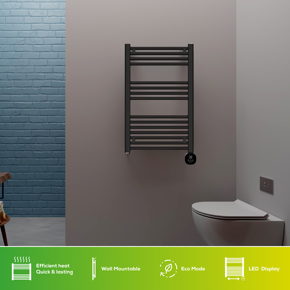 TCP Smart Black Fixed Wi-Fi Towel Radiator 500W Image 6
