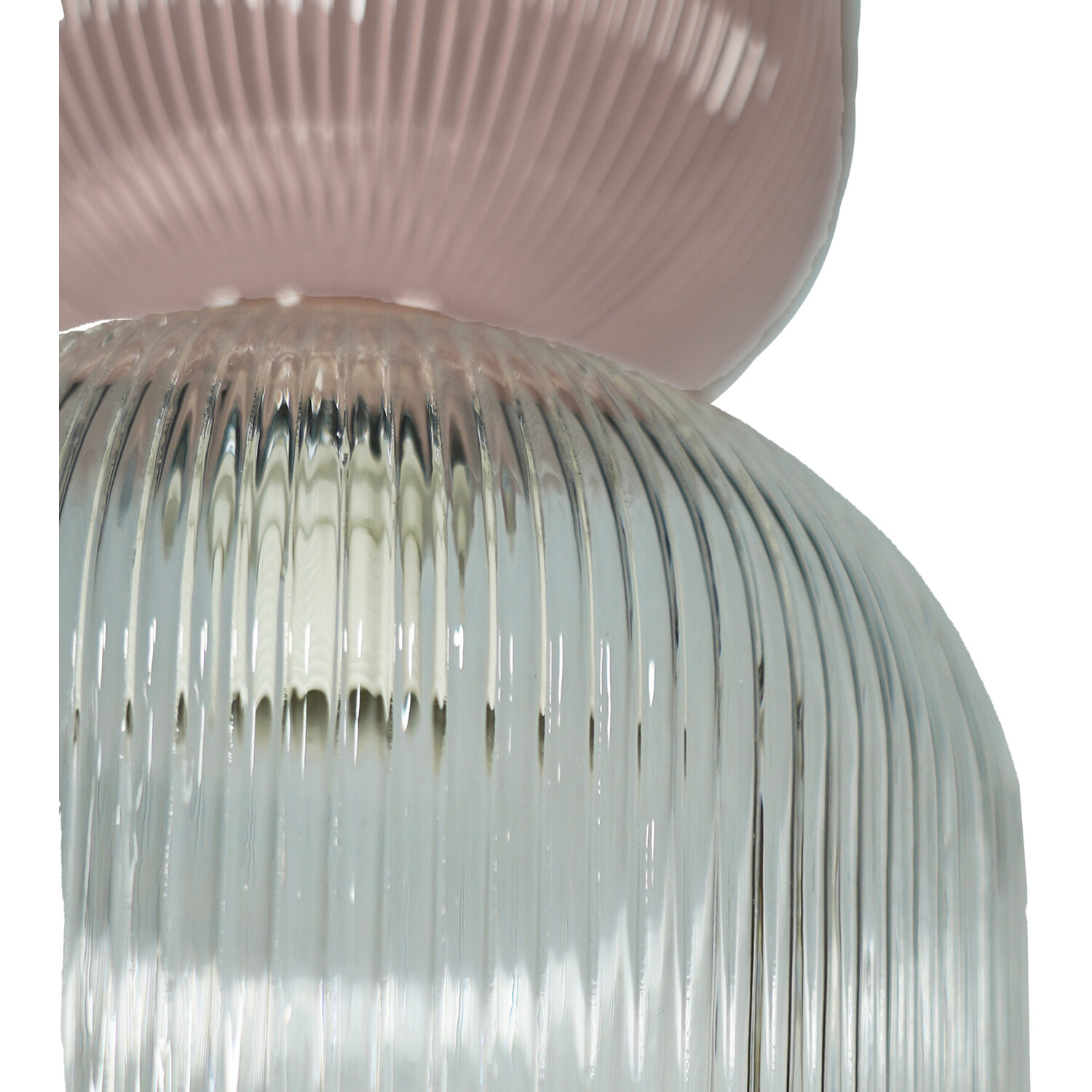 Cerelia Glass Pendant - Pink and Clear Image 10