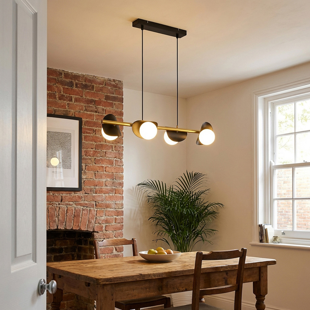 Callisto 4 Light Ceiling Fitting Light - Black and Gold Image 3