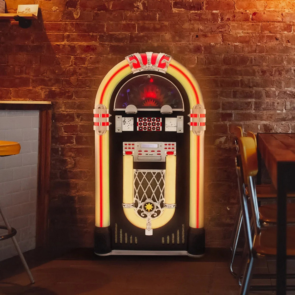 MonsterShop LED Jukebox Vinyl Record Player and Sound System with Remote Image 2