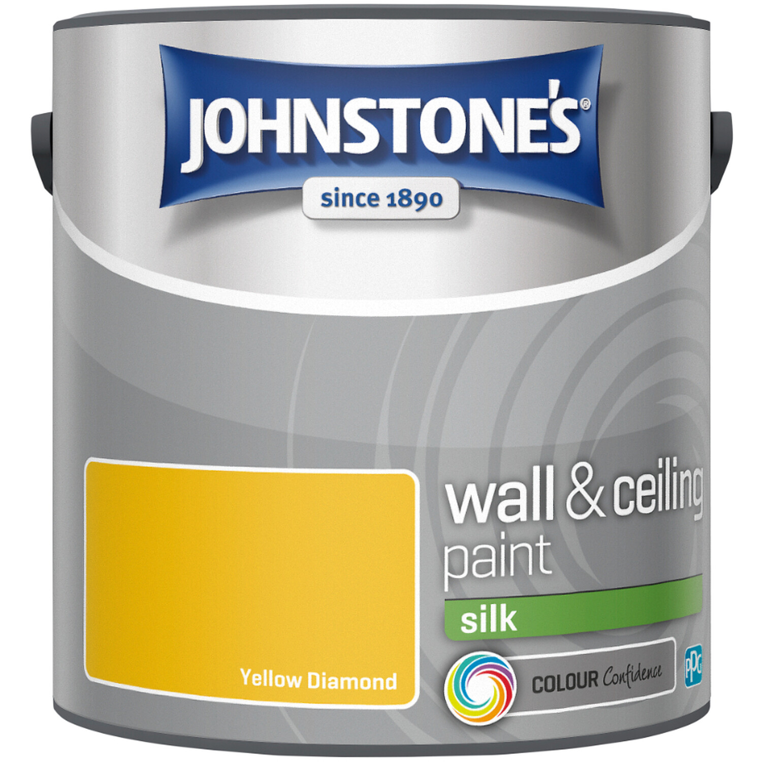 Johnstone's Walls & Ceilings Yellow Diamond Silk Emulsion Paint 2.5L Image 2