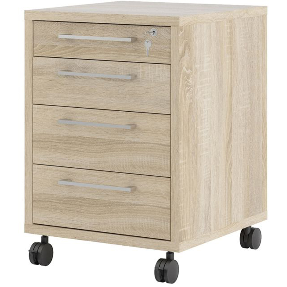 Furniture To Go Prima Oak 4 Drawer Mobile Cabinet Image 3