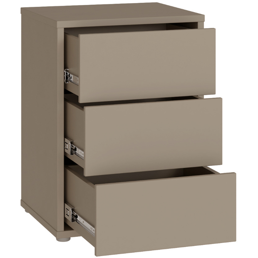 Furniture To Go Alice Springs Taupe 3 Drawer Bedside Cabinet Image 4
