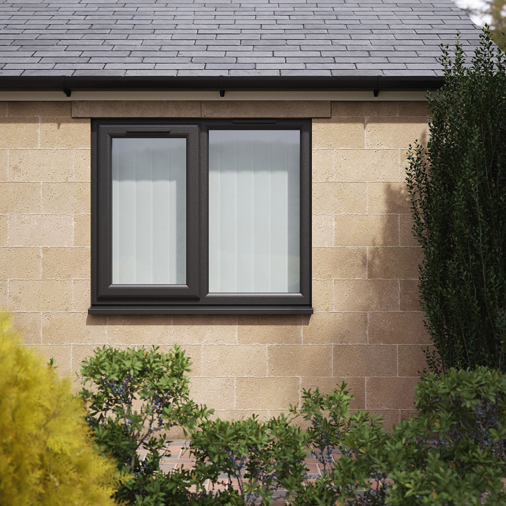 Crystal Black and White LH Side Hung Next to a Fixed Obscure Double Glazed Window 1190 x 965mm Image 5
