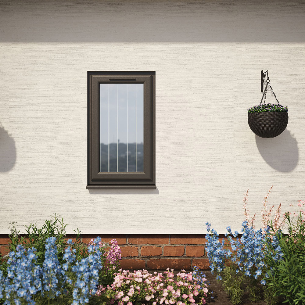 Crystal Black and White RH Side Hung Obscure Double Glazed Window 610 x 820mm Image 5