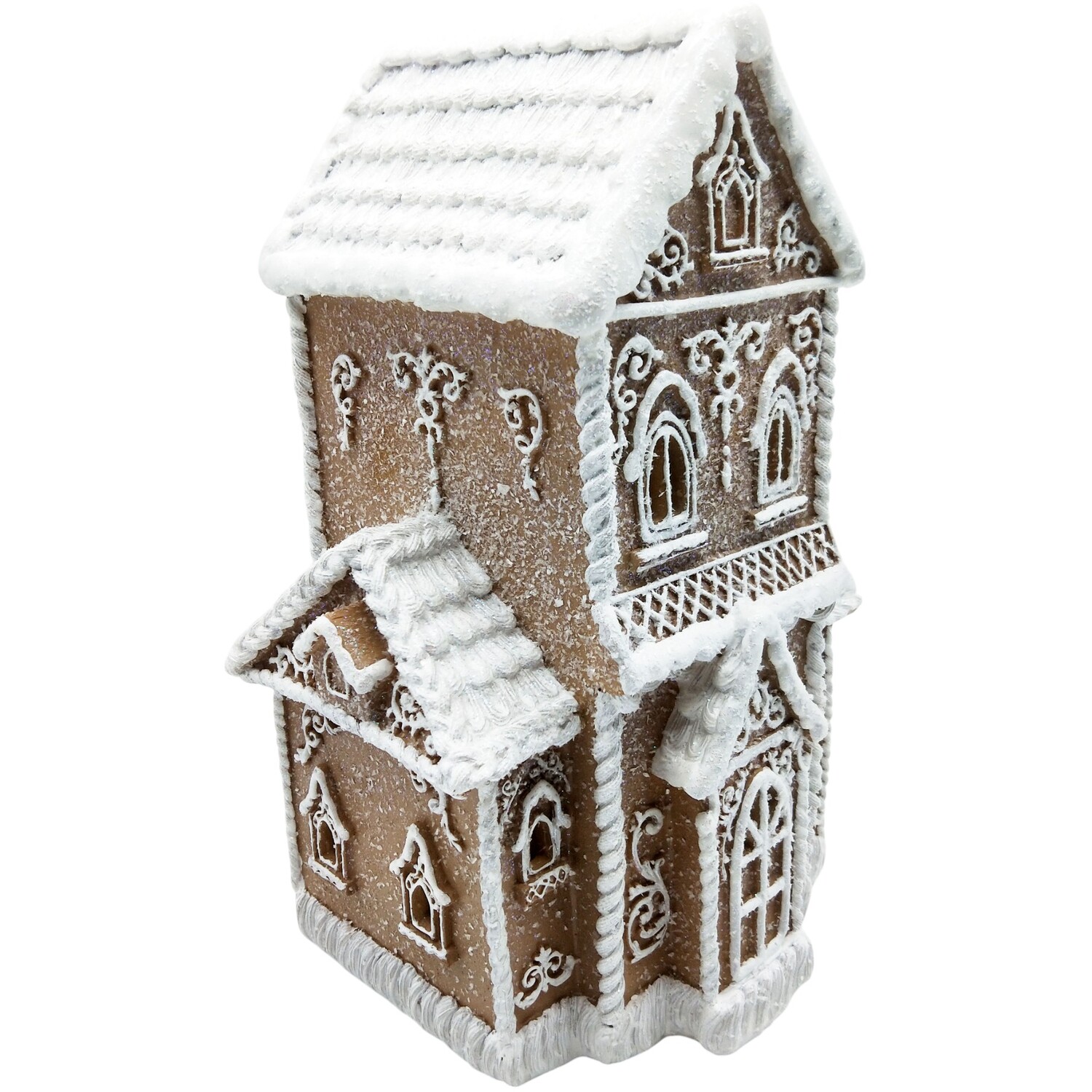 Gingerbread LED House DecorationBrown and White Image 8