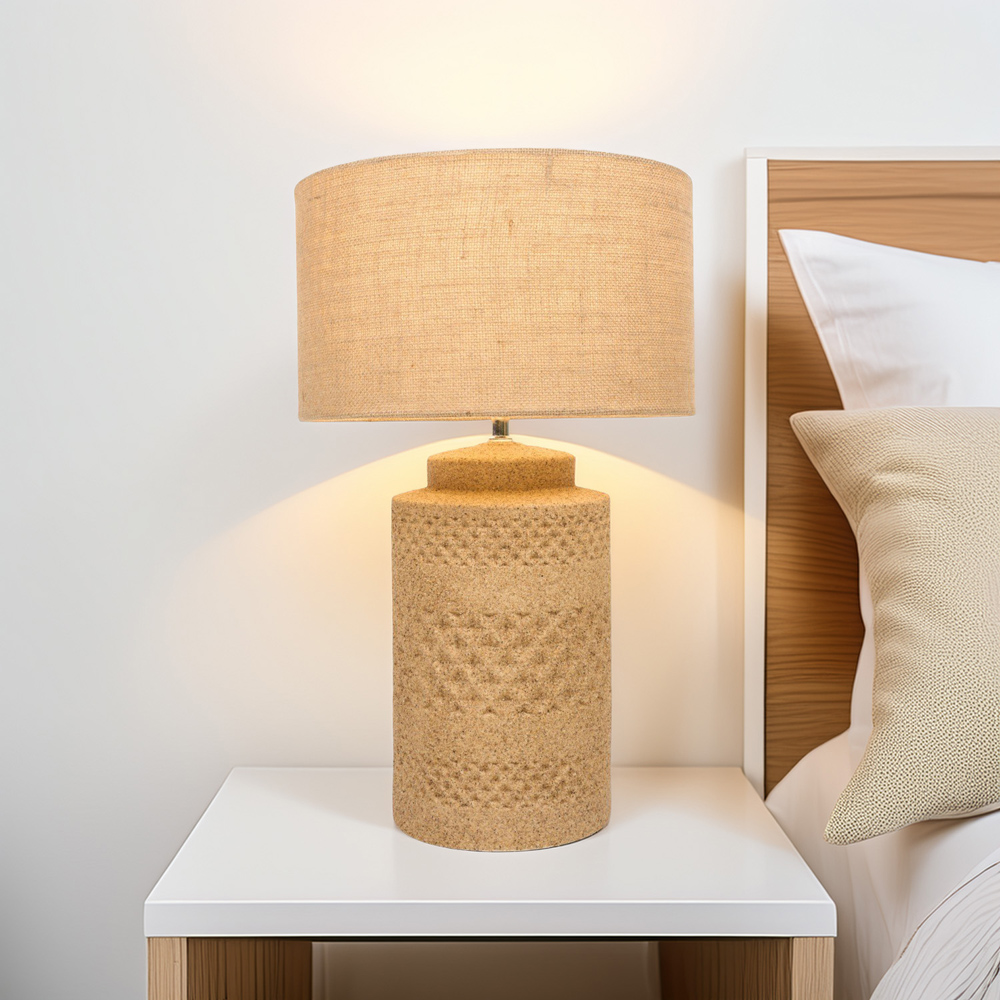 Sand Effect Table Lamp Brown Image 2