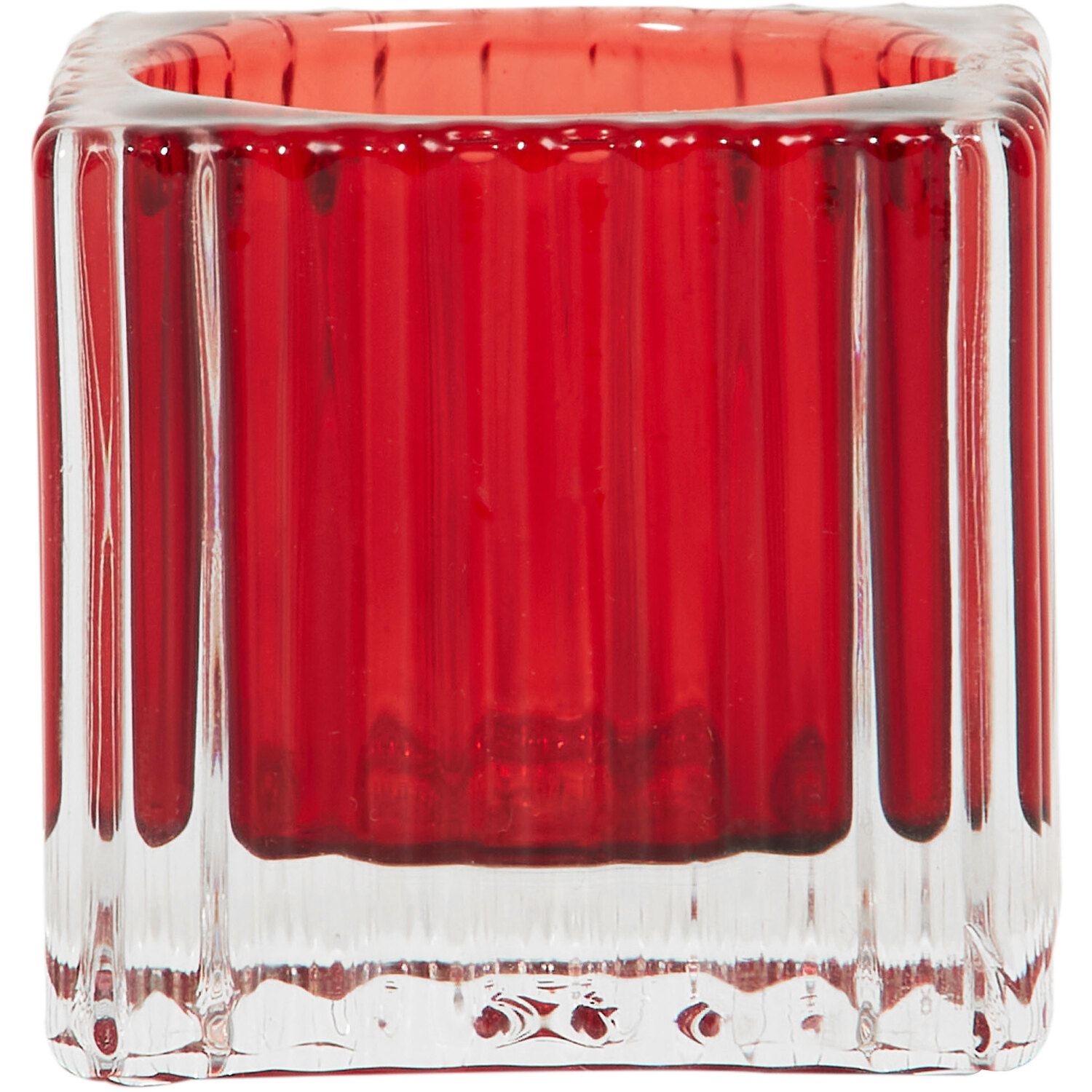 Christmas Ribbed Cube Tealight Holder Image 3