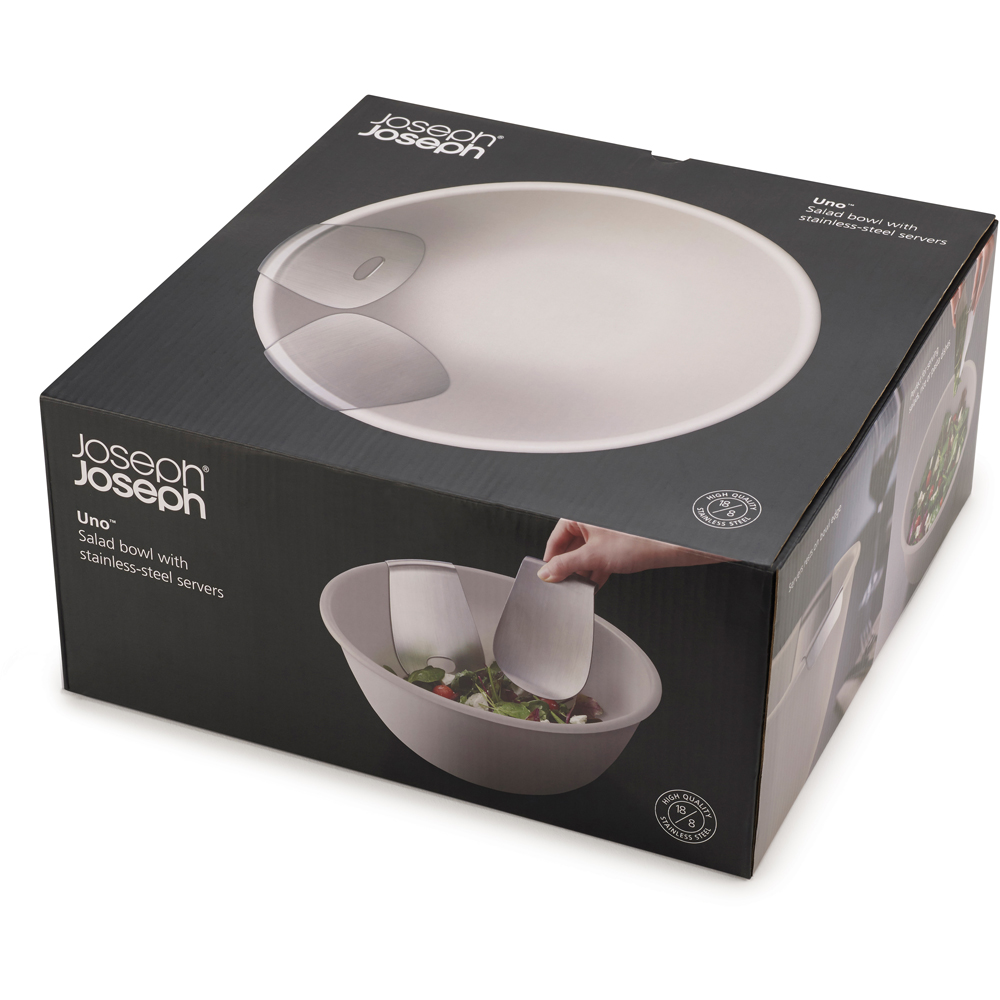 Joseph Joseph Uno Stone Stainless Steel Salad Bowl and Server Set 30cm Image 3