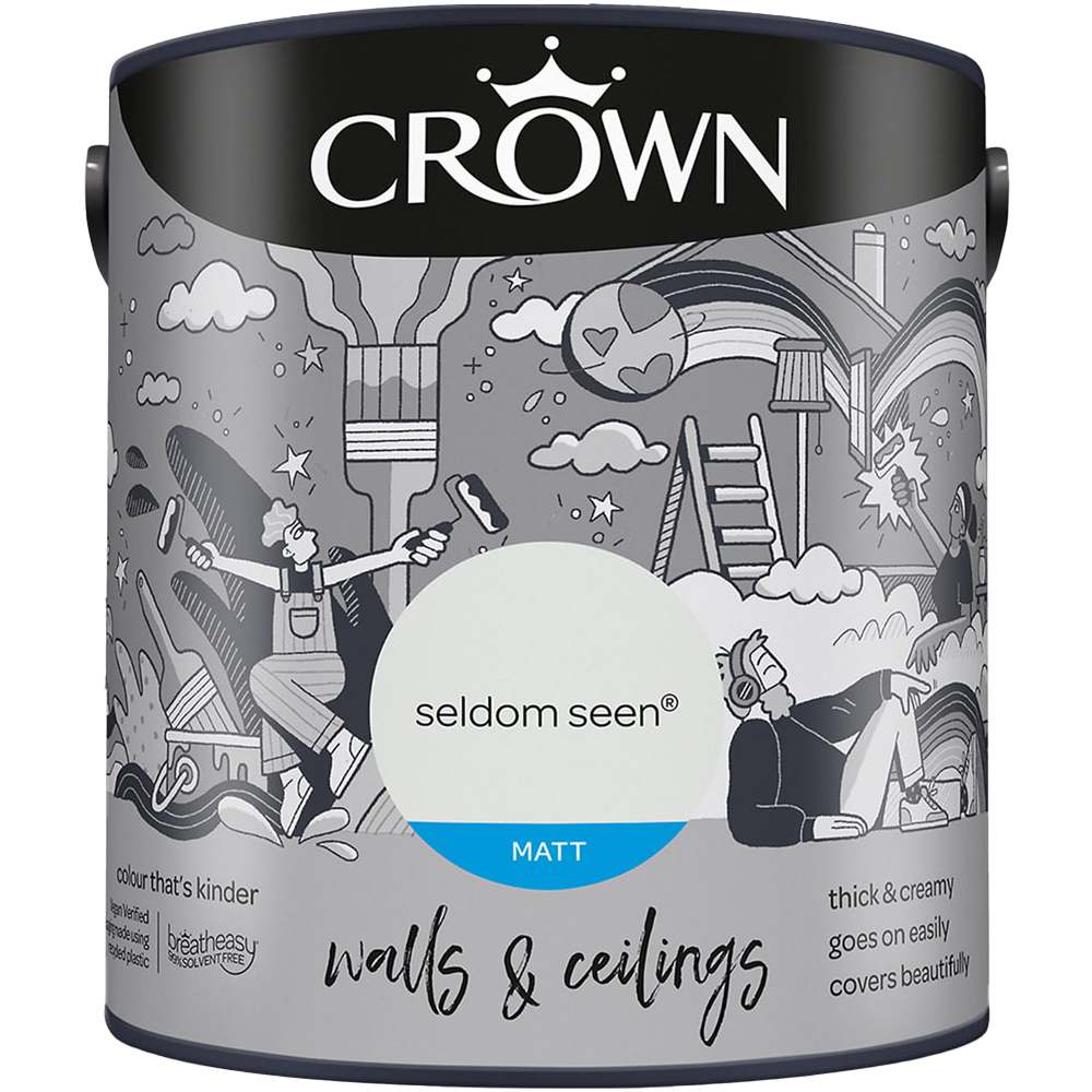 Crown Breatheasy Walls & Ceilings Seldom Seen Matt Emulsion Paint 2.5L Image 2