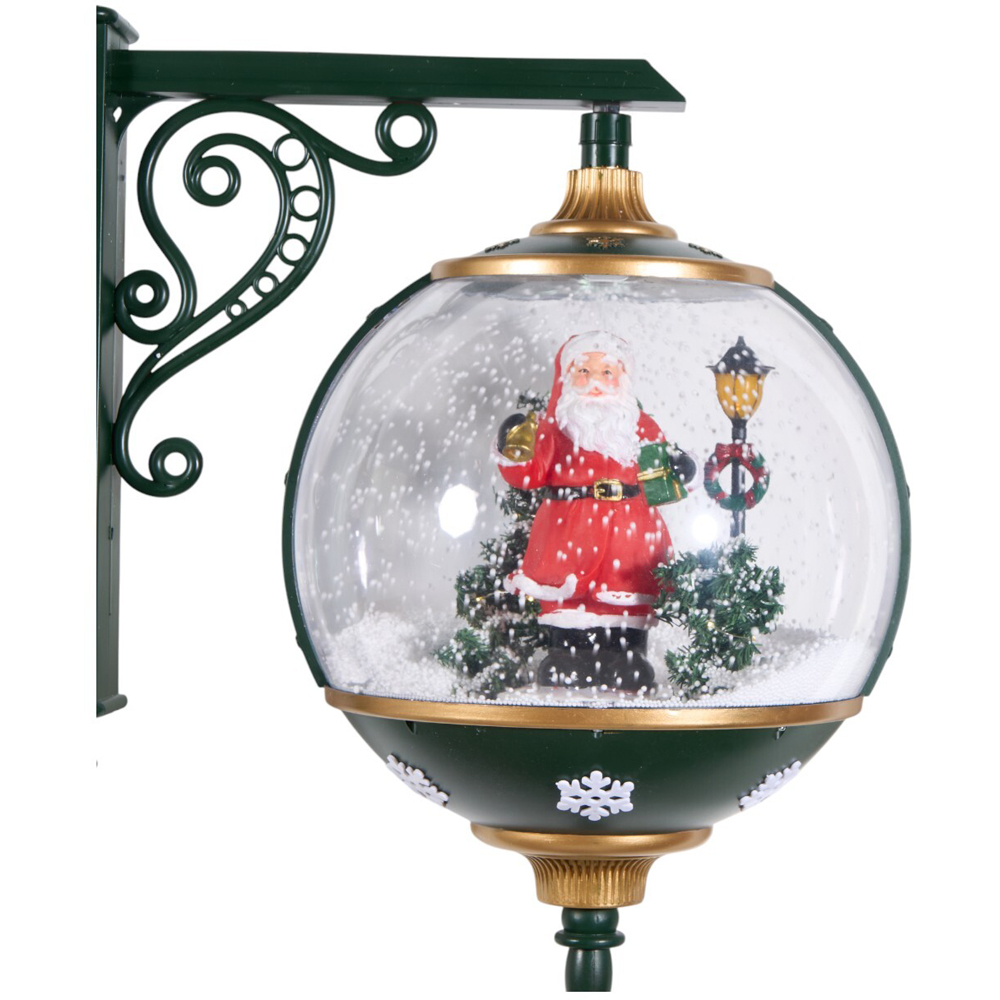 Christmas LED Snowing Musical Lantern - Green Image 6