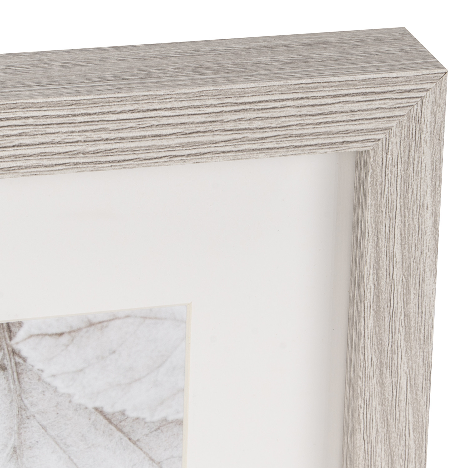 Grey Wood Effect Deep Box Photo Frame 6 x 6 inch Image 2