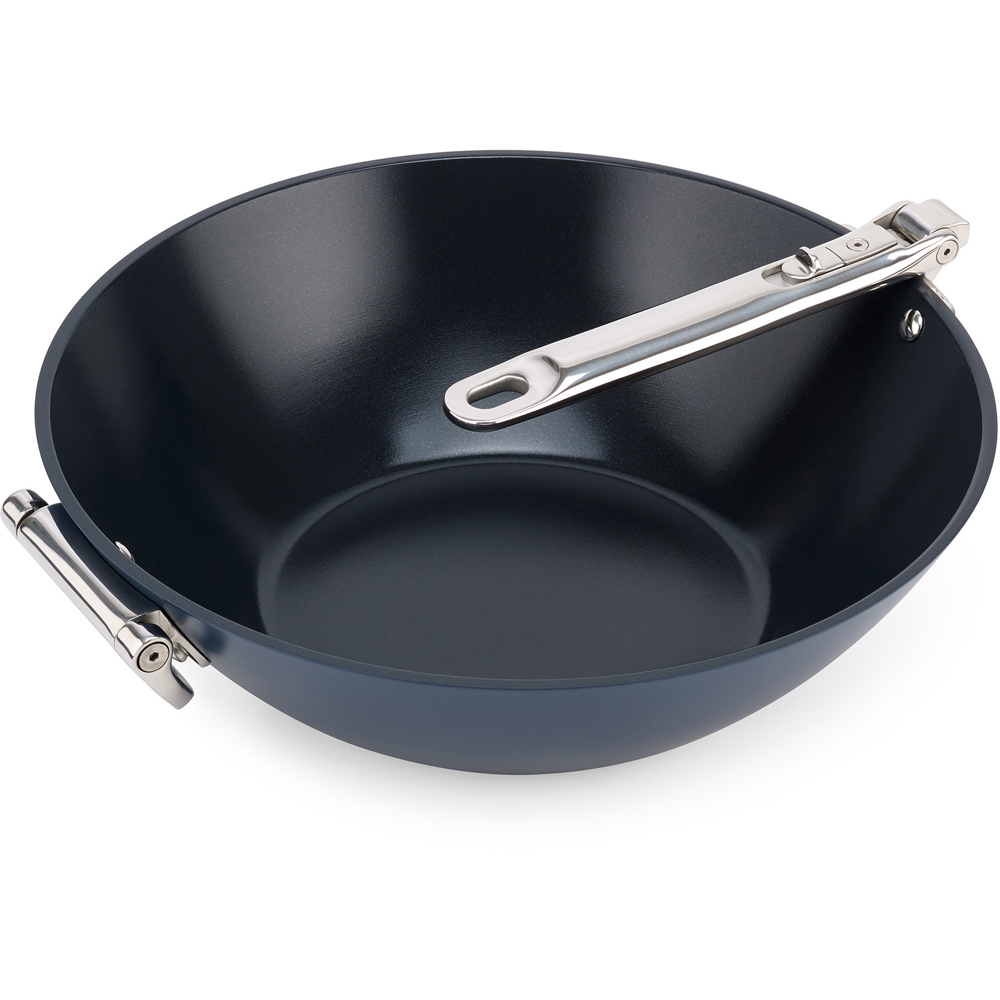 Joseph Joseph Space Blue Ceramic Folding Handle Non-Stick Wok 32cm Image 3