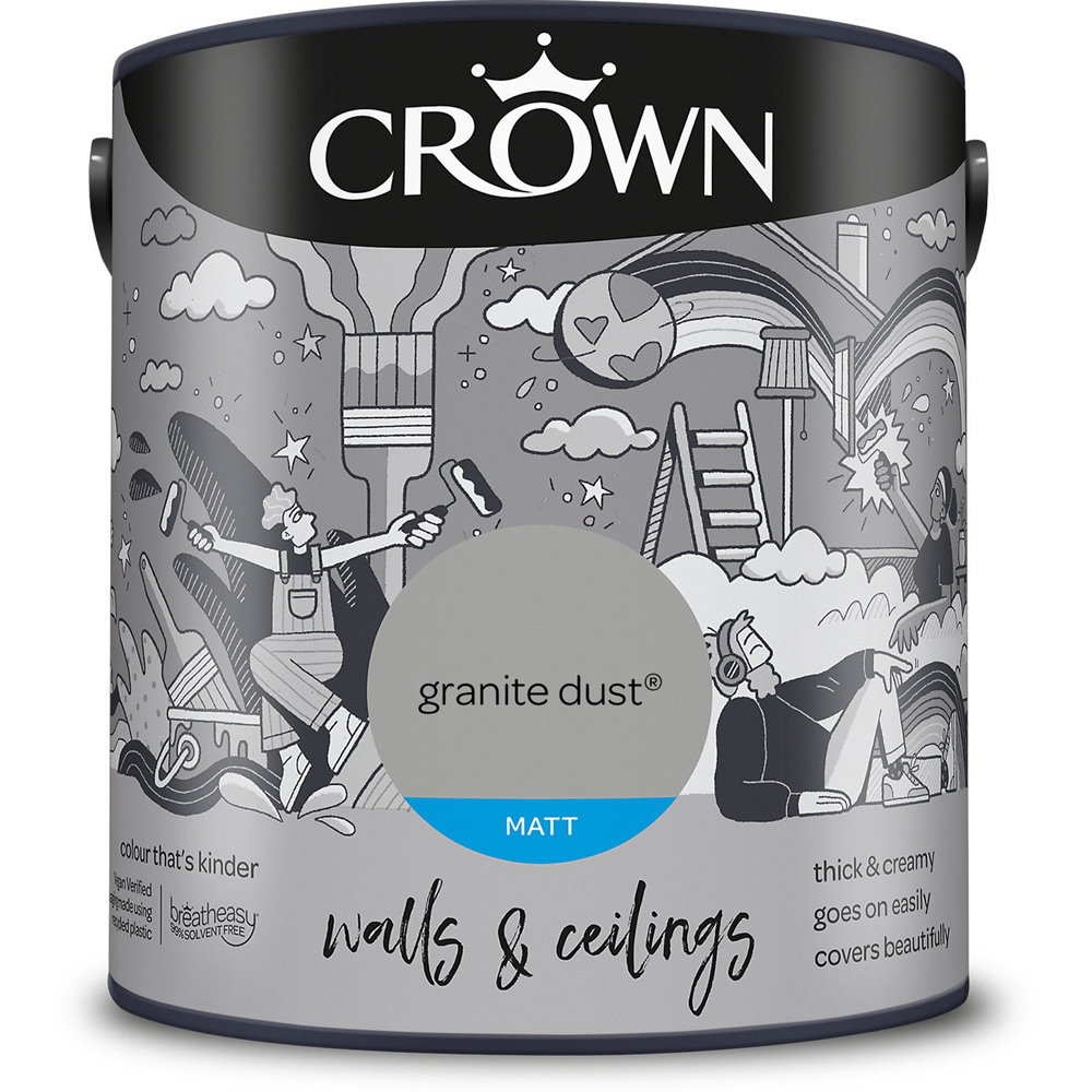 Crown Wall & Ceilings Granite Dust Matt Emulsion 2.5L Image 2