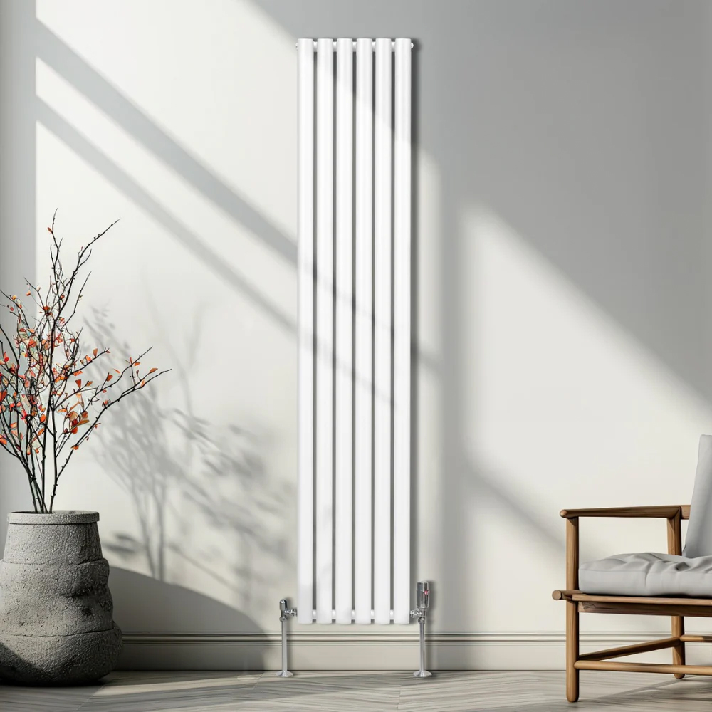 Monster Shop 4816BTU White Oval Column Radiator and Valves 1800 x 360mm Image 5
