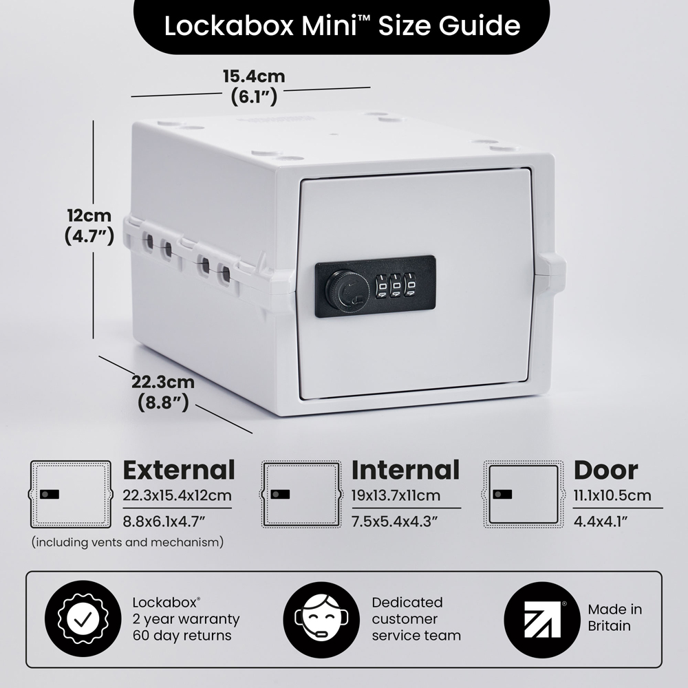 Lockabox 3L Opal White Lockable Mini Storage Box Image 4