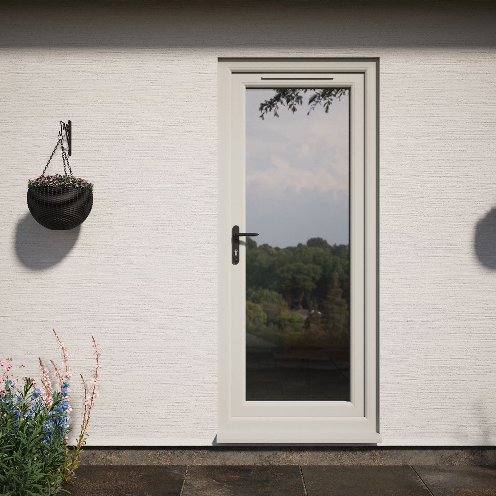 Crystal Agate and White Full Glass RH Open Clear Double Glazed Door 920 x 2090mm Image 2