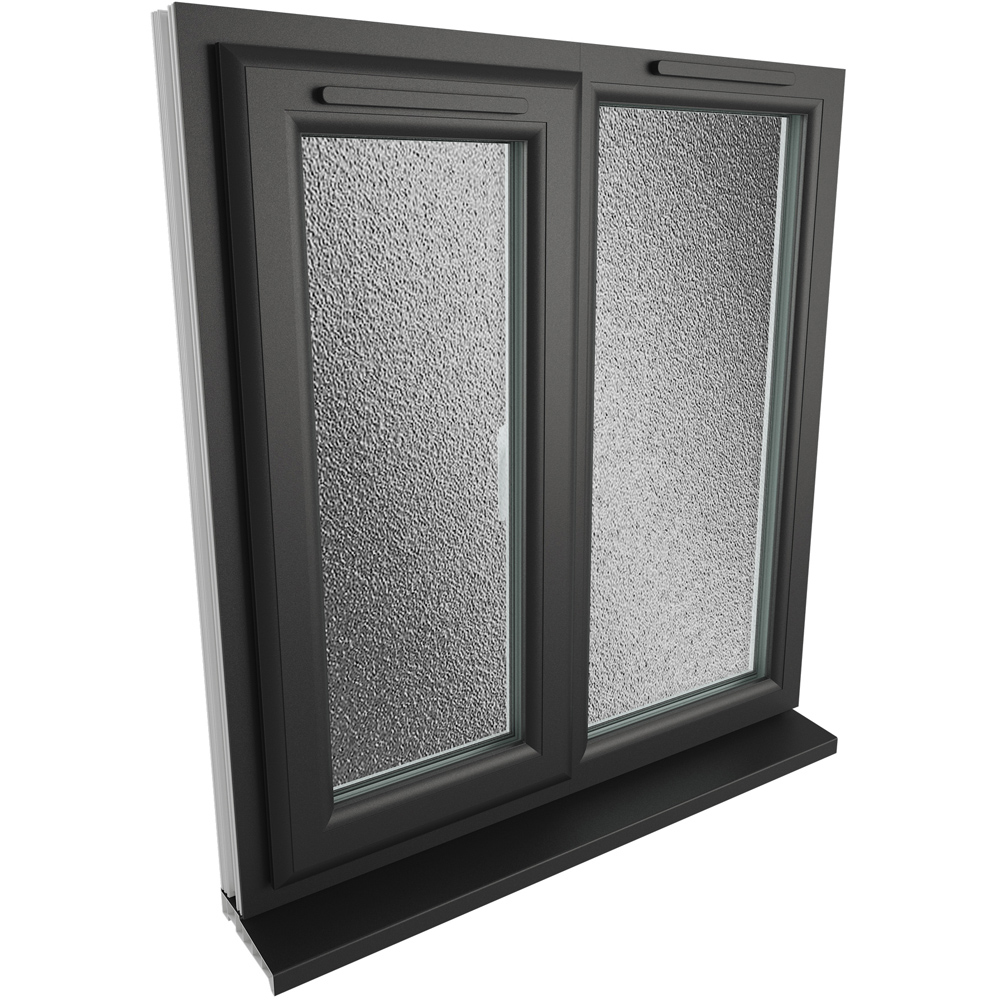 Crystal Black and White LH Side Hung Next to a Fixed Obscure Double Glazed Window 905 x 965mm Image 4