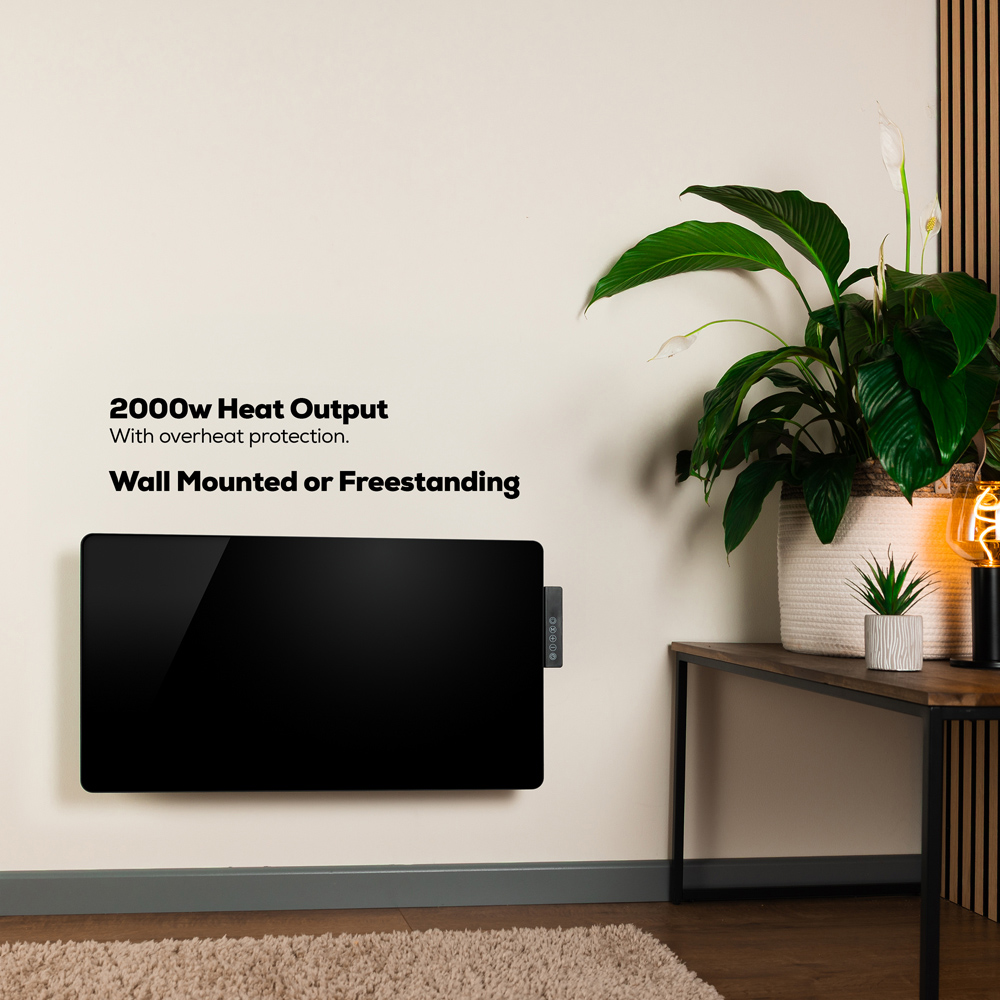 TCP White Glass Electric Panel Heater with Timer 2000W Image 4