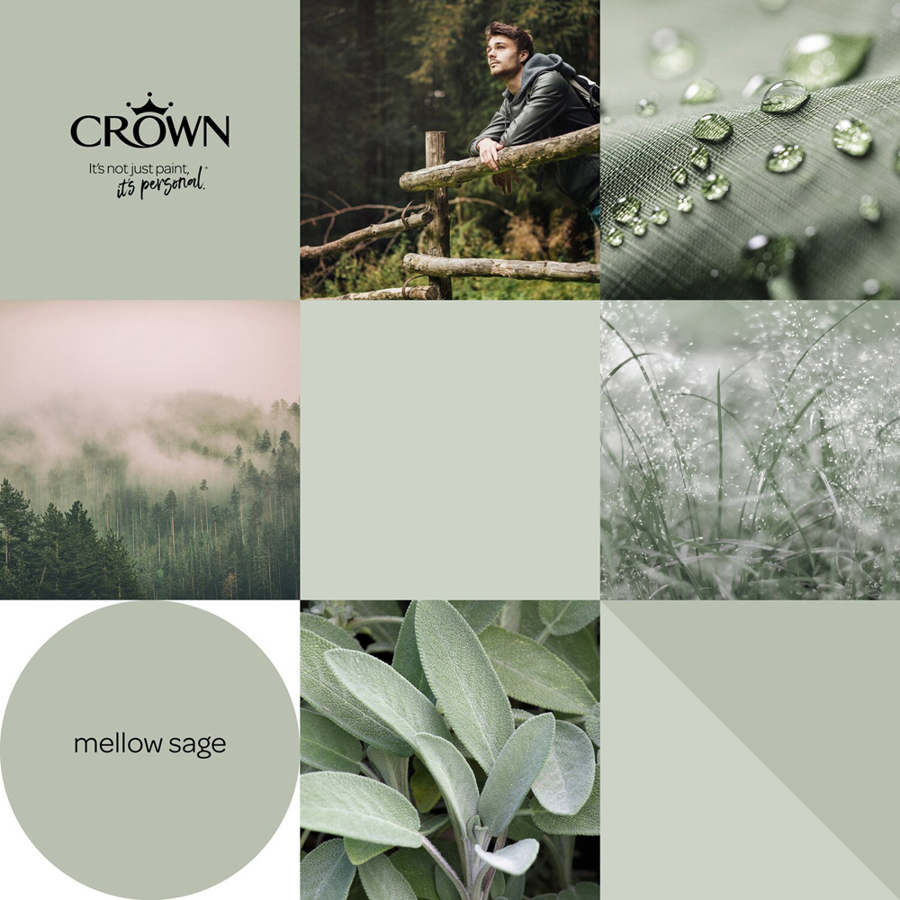 Crown Wall & Ceilings Mellow Sage Matt Emulsion Paint 2.5L Image 6