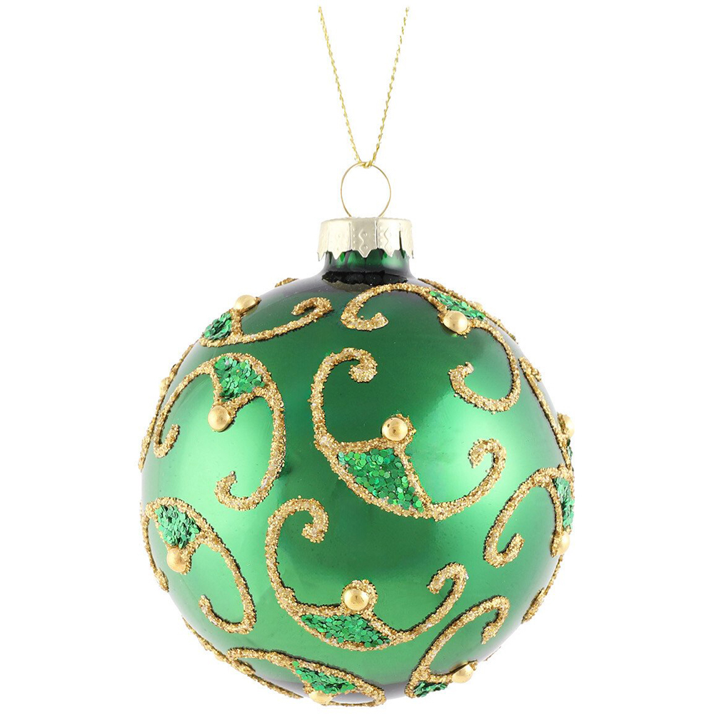 Shiny Green and Gold Bauble - Green & Gold Image 3