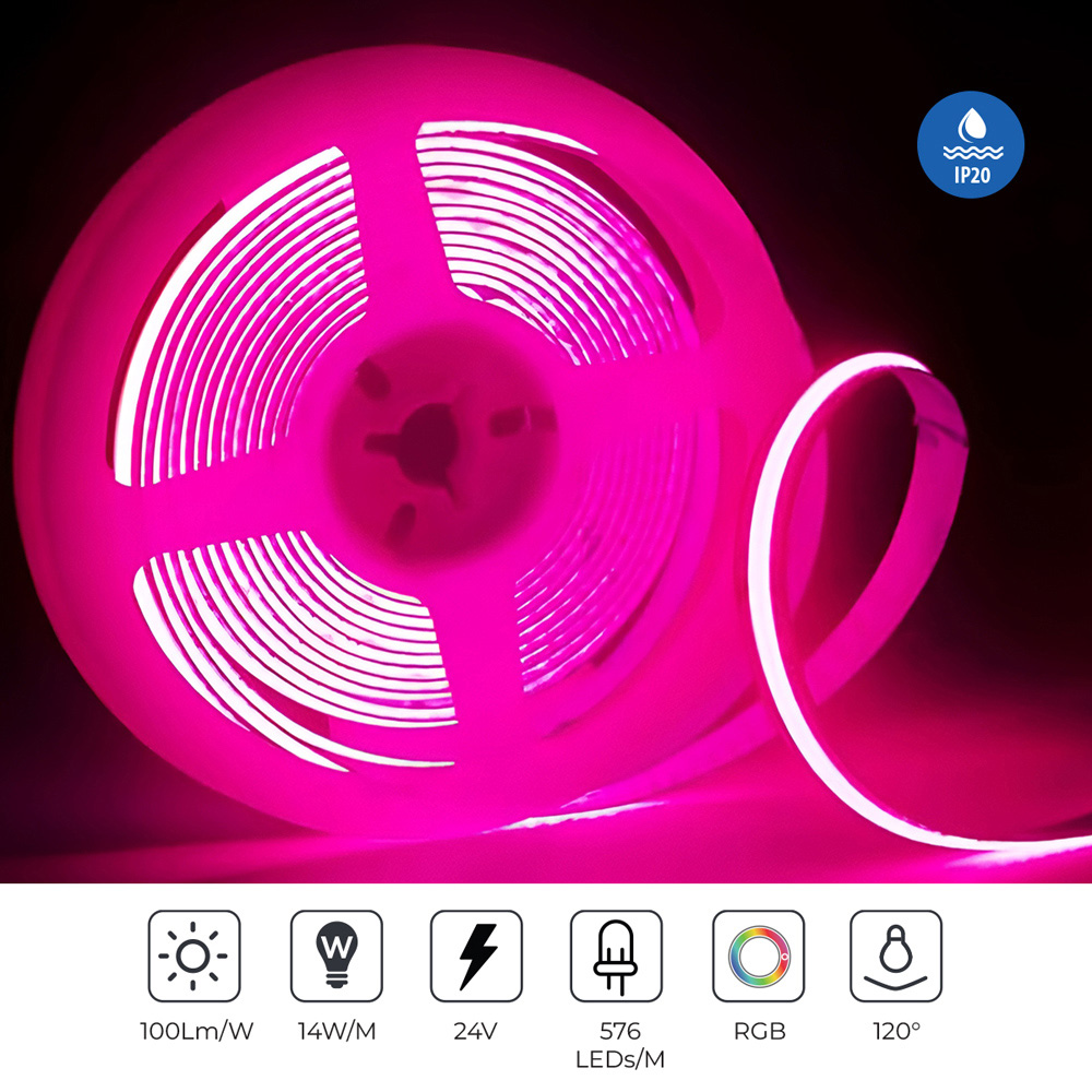ENER-J 24V RGB LED COB LED Strip Light 5m Image 6