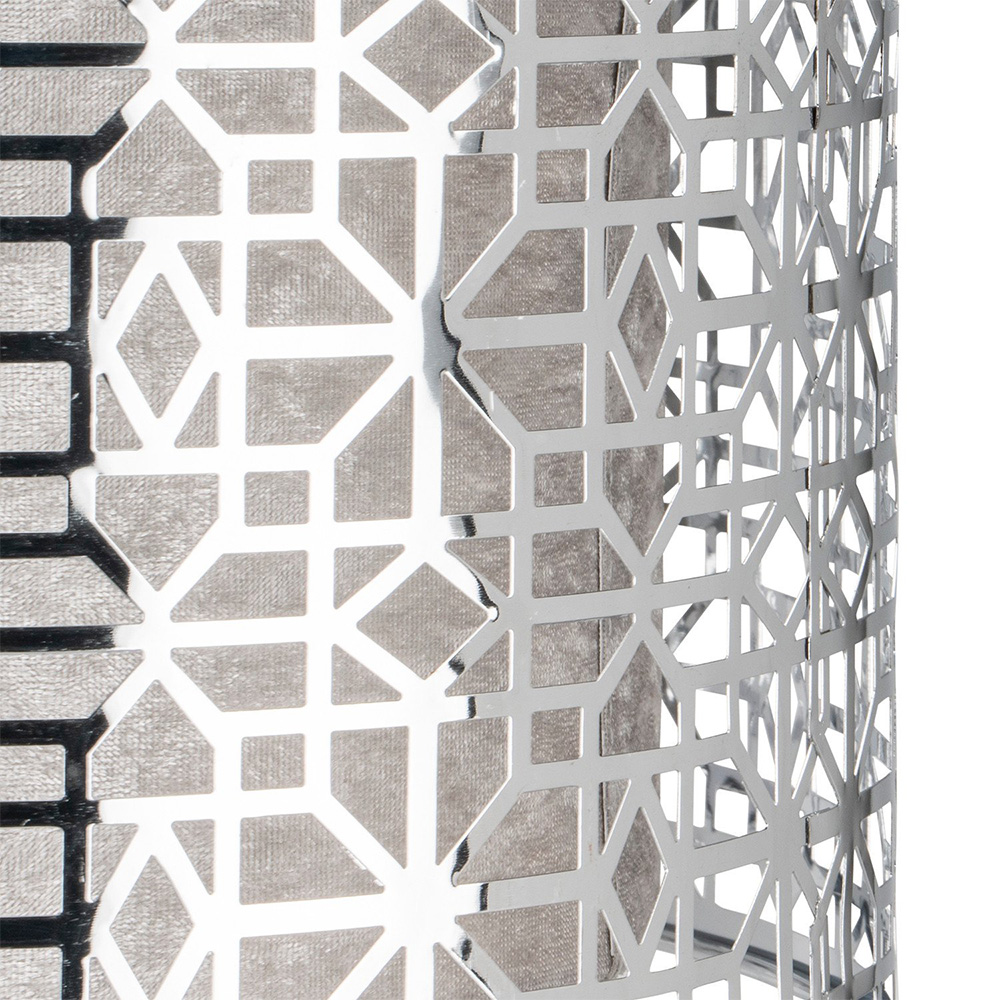 Silver Cut Out Geometric Light Shade Image 6