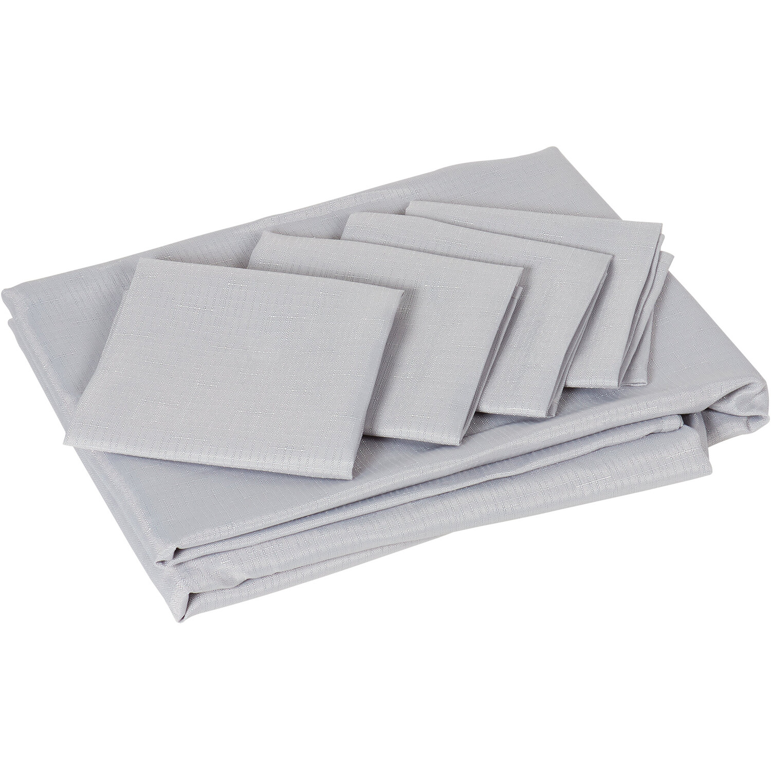 Divante Linen Look Tablecloth and Four Napkin Set - Grey Image 2