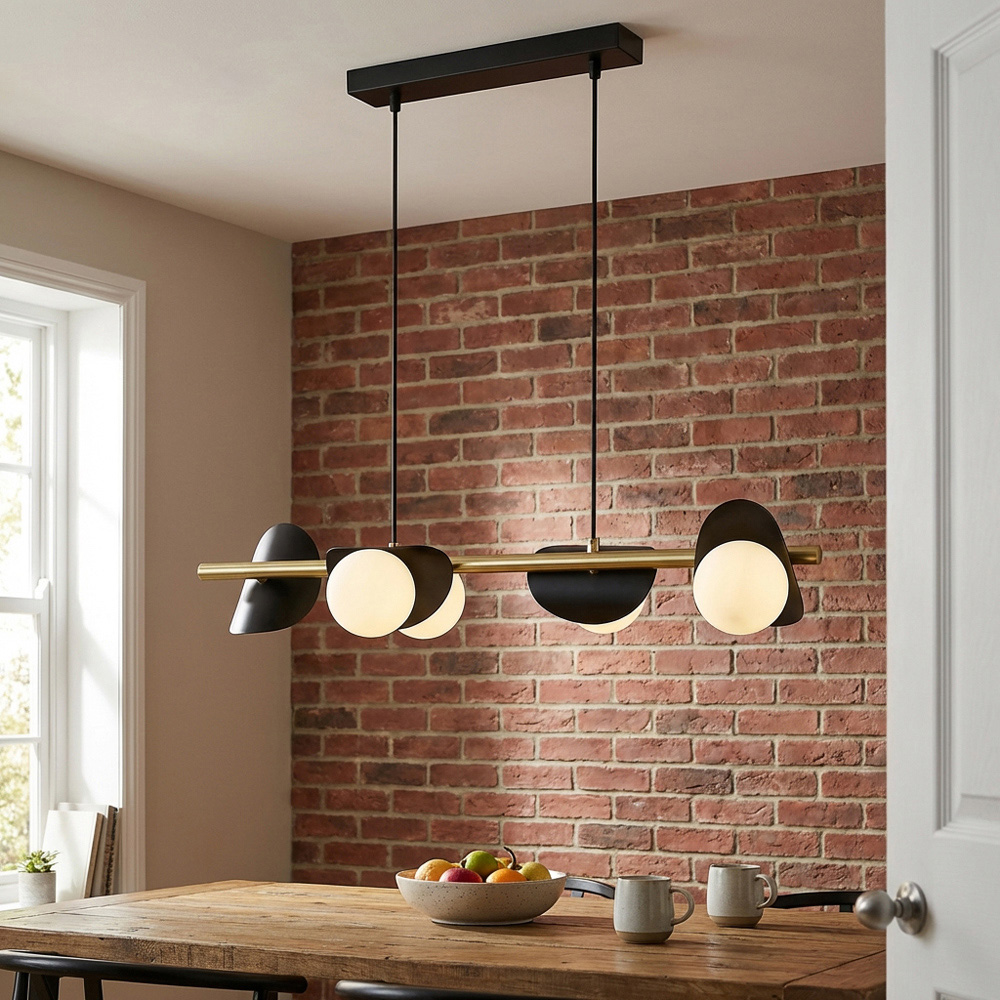 Callisto 4 Light Ceiling Fitting Light - Black and Gold Image 4