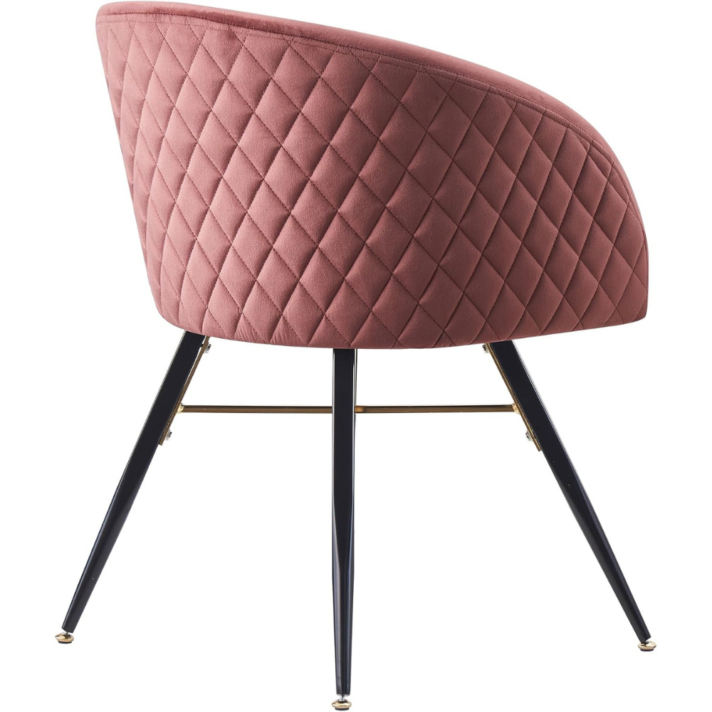 Life Interiors Vittorio Pink Velvet Upholstered Dining Chair Set of 2 Image 2