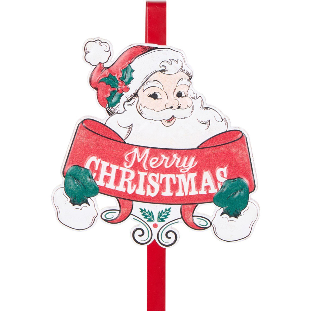 Merry Christmas Santa Wreath HangerRed Image 3