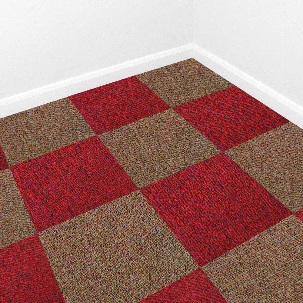 MonsterShop Scarlet Red and Sand Carpet Tile 40 Pack Image 3