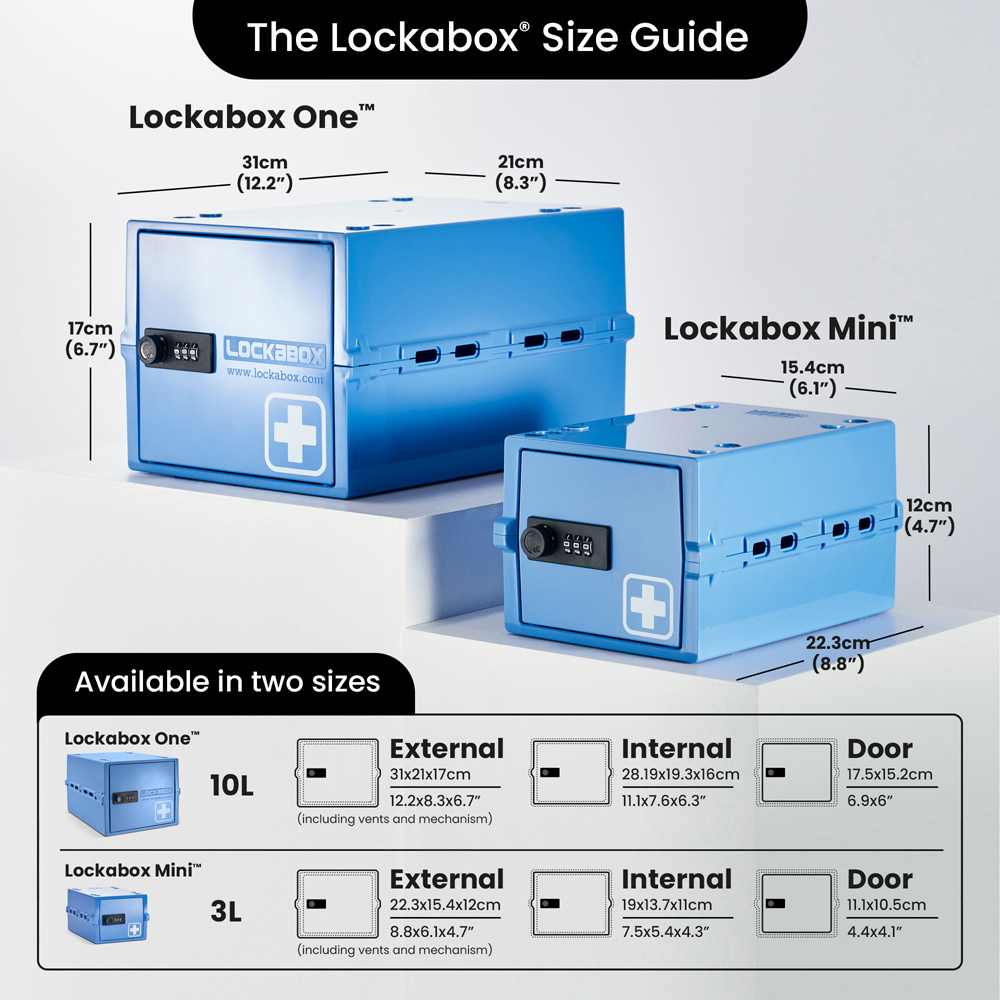 Lockabox 3L Medi Blue Lockable Mini Storage Box Image 5
