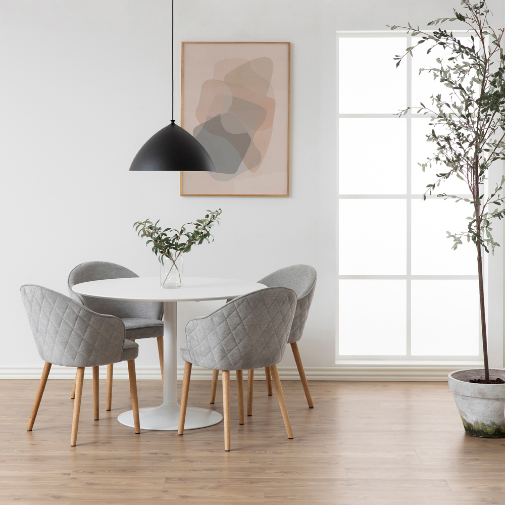 Furniture To Go Ibiza 4 Seater Round Dining Table with White Top and White Base Image 3