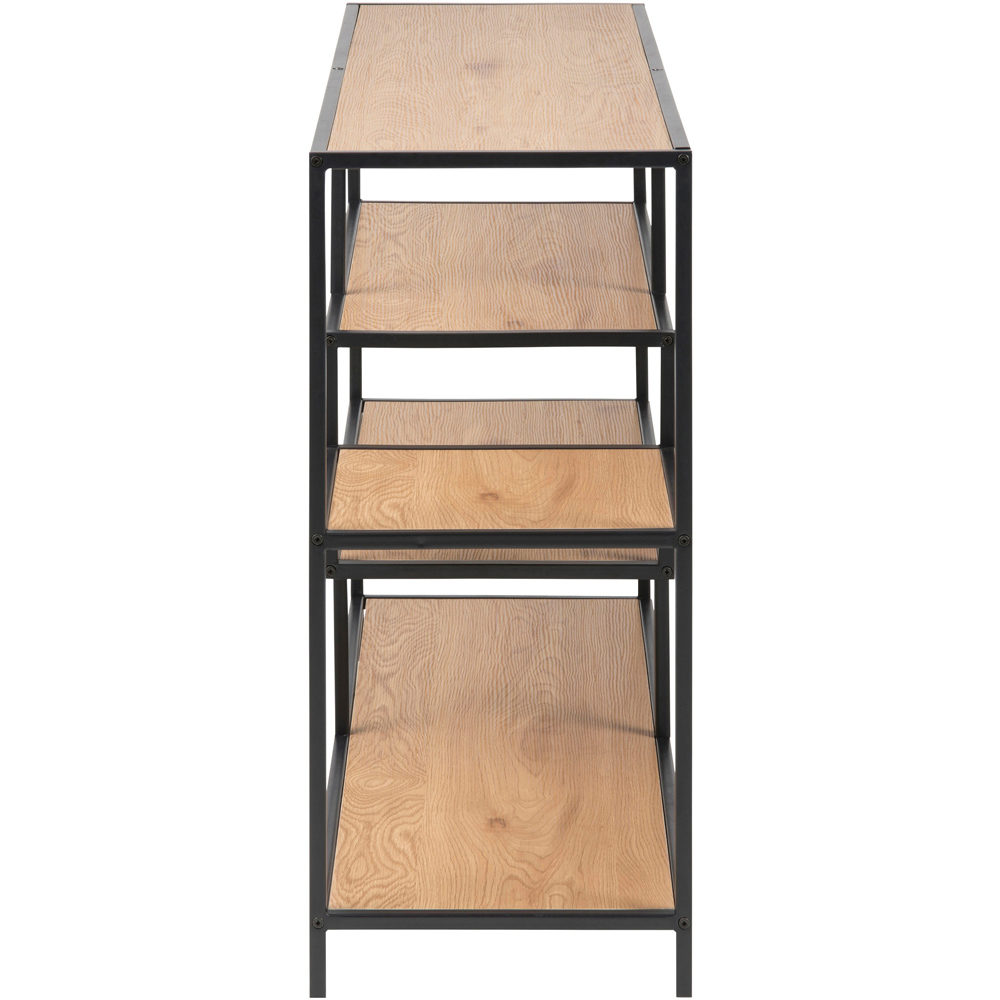 Furniture To Go Seaford Black and Oak 4 Shelf Wide Bookcase Image 3
