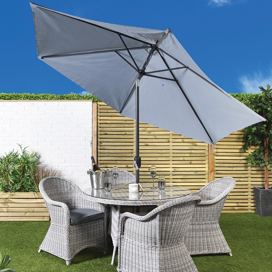 Grey Crank and Tilt Parasol 2.7m Image 3