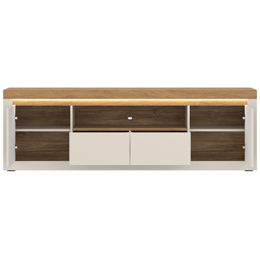Furniture To Go Naxxar Cashmere and Stone Oak 2 Door 2 Drawer Single Shelf TV Cabinet Image 3