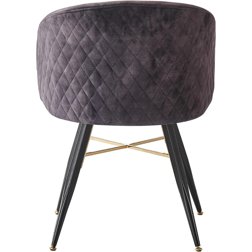 Life Interiors Vittorio Black Velvet Upholstered Dining Chair Image 5