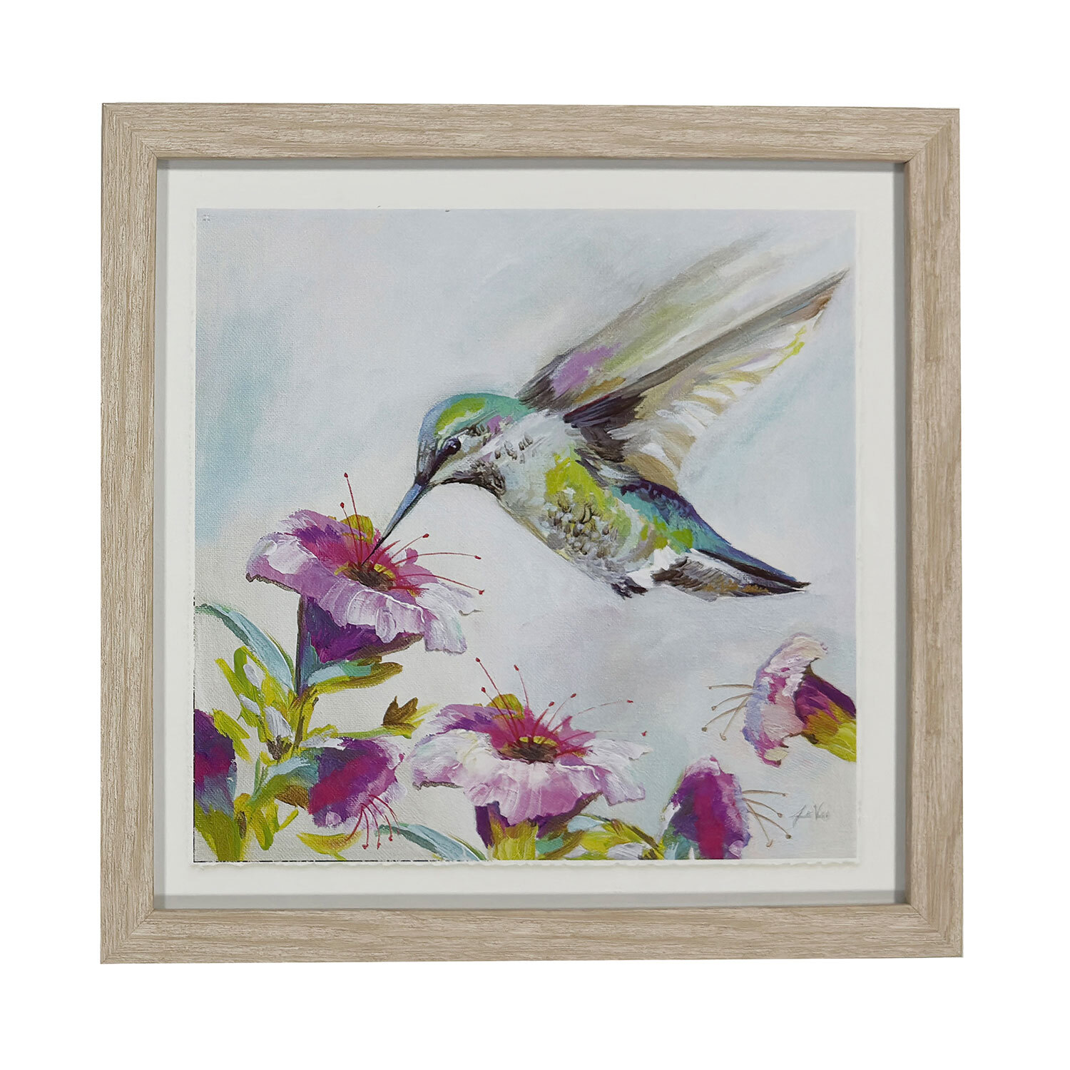 Floral Hummingbird Framed Art - Multicolour Image 7