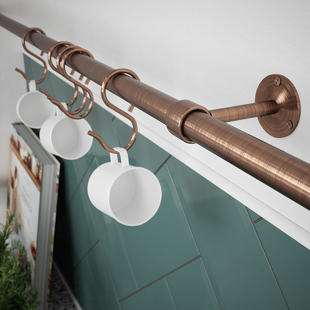 Rothley Antique Copper Utensil Rail 19 x 1000mm Image 3