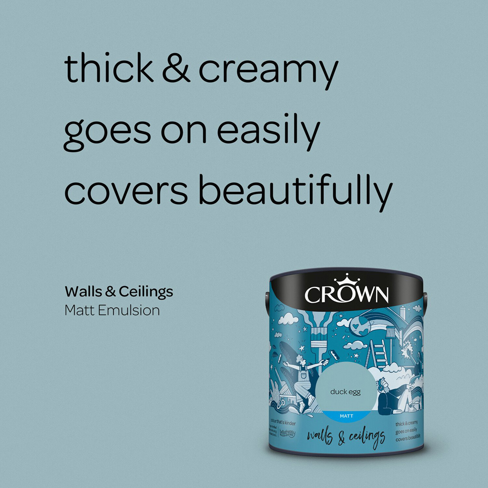 Crown Wall & Ceilings Duck Egg Matt Emulsion 2.5L Image 6