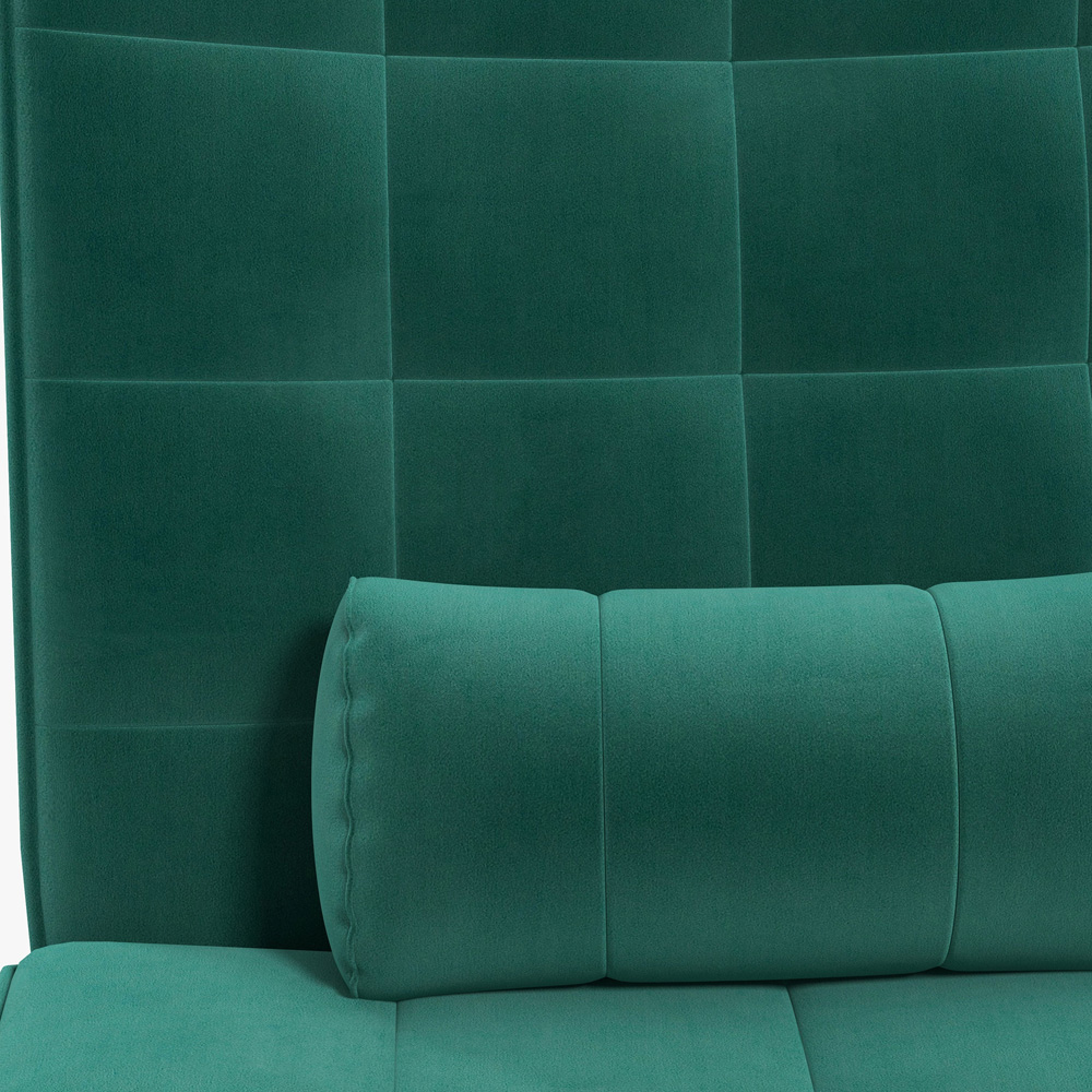 HOMCOM Armless Accent Chair with Footstool Set with Pillow and Steel Legs Green Image 5